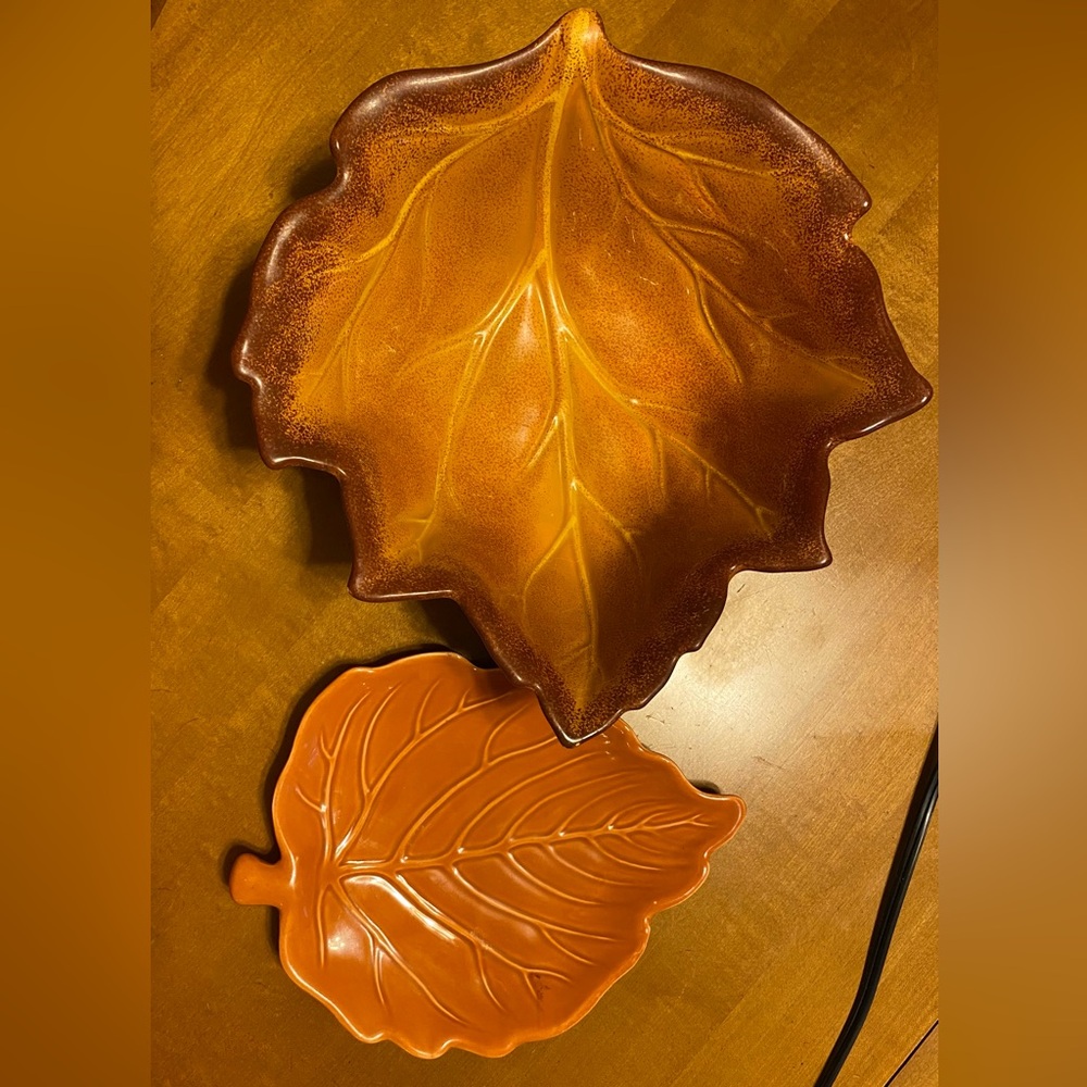 2 Fall Inspired Ceramic Dishes/1 Bowl & 1 Plate